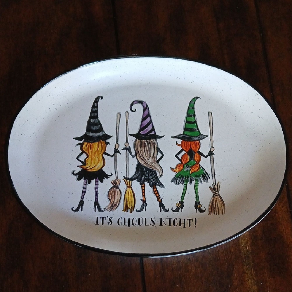Witches Platter Witchy Plate 3 Witches By Cobwebs& Caulfrons GOULS NIGHT!